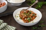 Parmesan Mashed Potatoes with Quick Sausage Ragu