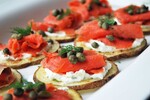 Yogurt & Chive Potato Rounds with Smoked Salmon & Capers