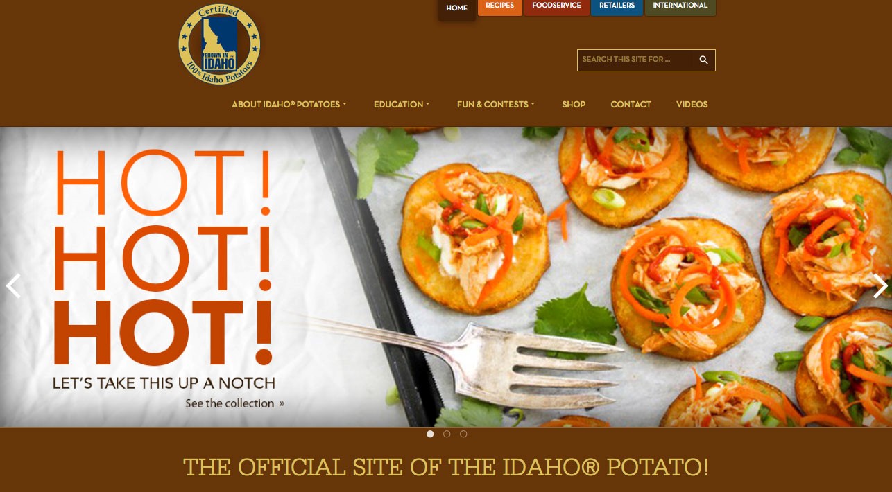  The new IPC website, www.idahopotato.com makes it easier to share recipes across popular social media platforms such as Facebook, Pinterest, Twitter and Instagram