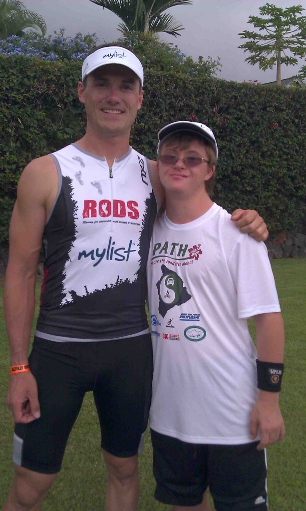 Brady Murray pictured with Alex, an athlete with Down syndrome.