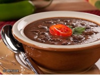 This soup tastes almost too good to be healthy, but Howard Rosenthal at the Mr. Food Test Kitchen reveals the secret. “She used potatoes to thicken the soup, which gives it some real body, while not adding any fat.” http://www.mrfood.com/Soup-Recipes/Spicy-Black-Bean-Potato-Soup/