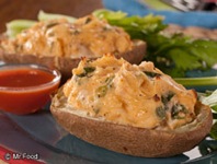 Denise Austin explains, “What I like about this recipe is that it uses the entire Idaho® potato  so we get the benefits of all the nutrients in the skin.” To make this healthy yet flavorful recipe visit: http://www.mrfood.com/Potatoes-Rice/Spicy-Buffalo-Chicken-Baked-Potatoes/