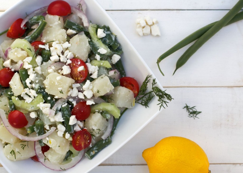 Fresh, light and colorful, Greek Idaho® Potato Salad promises to become a family favorite.